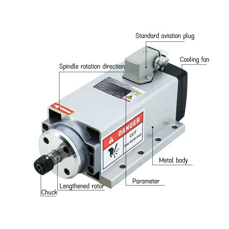 Er20 Collet Chuck Spindle Motor 220V - Motor de Eixo para Fresadora 2.2kw