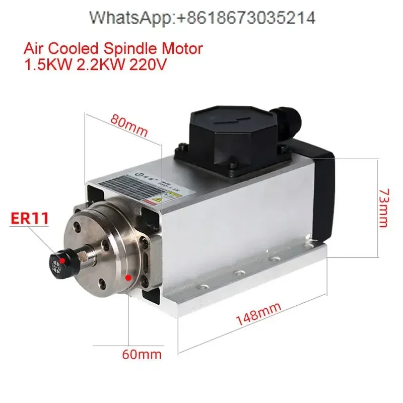 Er20 Collet Chuck Spindle Motor 220V - Motor Spindle CNC 800W 1.5KW 2.2KW