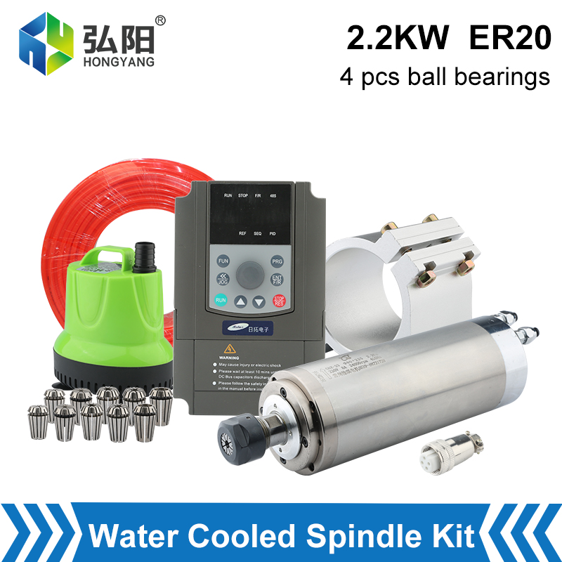 Kit de eixo refrigerado a água - 2.2Kw Water Cooled Spindle Kit Vfd avaliação e preço