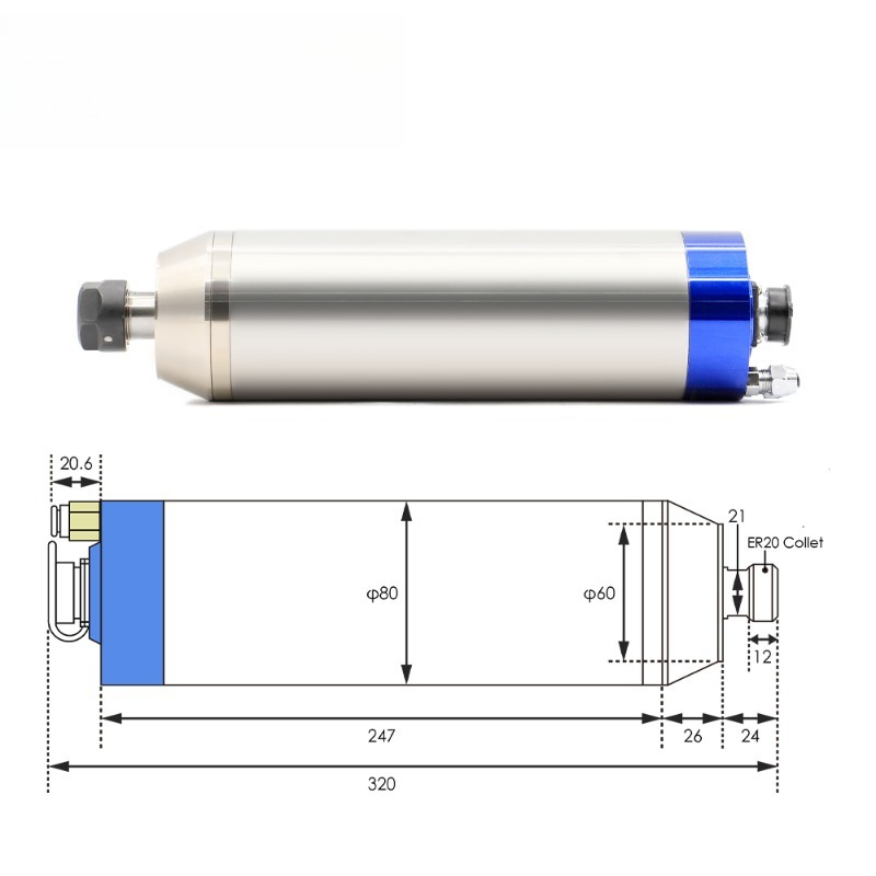 Kit de Spindle Refrigerado a Á - 2.2Kw Water Cooled Spindle Kit Vfd avaliação e preço