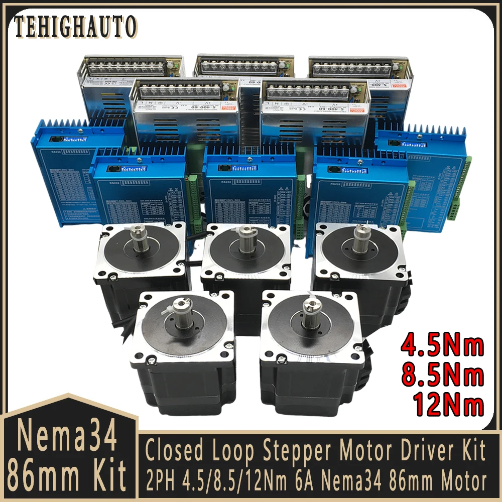Nema34 86mm kit de motor de pa - Hybrid Servo Driver Nema 34 8.5Nm avaliação e preço