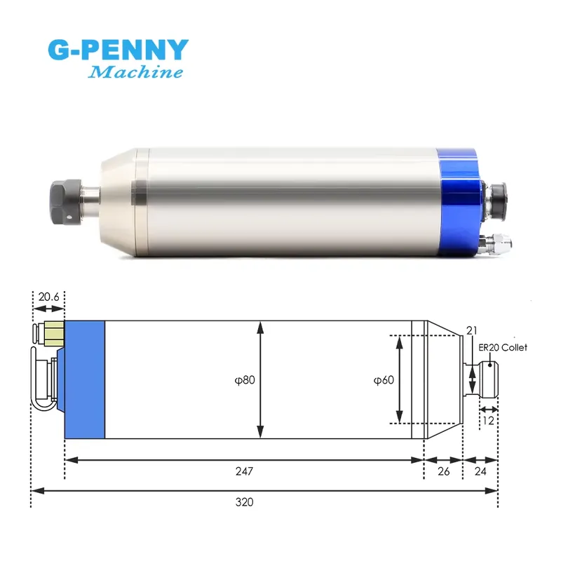 Kit de Spindle Refrigerado a Á - 2.2Kw Water Cooled Spindle Kit Vfd avaliação e preço