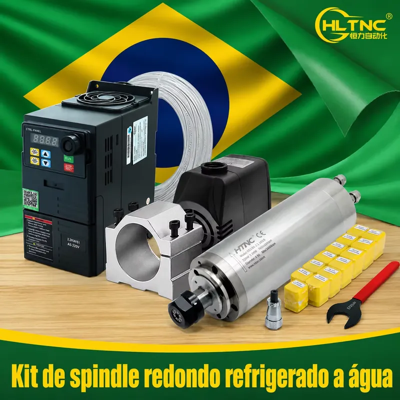Eixo Fresador Refrigerado a Ág - 2.2Kw Water Cooled Spindle Kit Vfd avaliação e preço