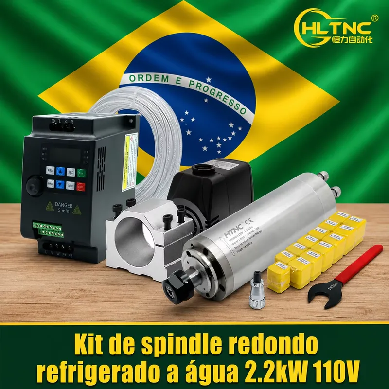 Eixo Fresador Refrigerado a Ág - 2.2Kw Water Cooled Spindle Kit Vfd avaliação e preço